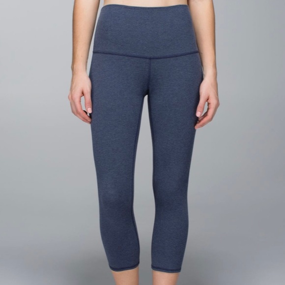 Lululemon Wunder Under Crop *Cotton (Roll Down)
Heathered Cadet Blue - Picture 1 of 7